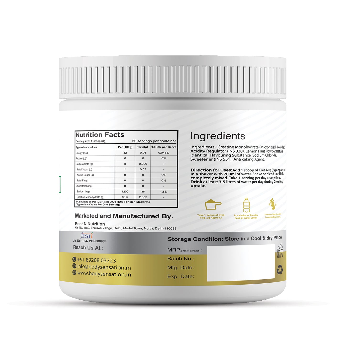CREA - NRG Micronized Creatine - 100g