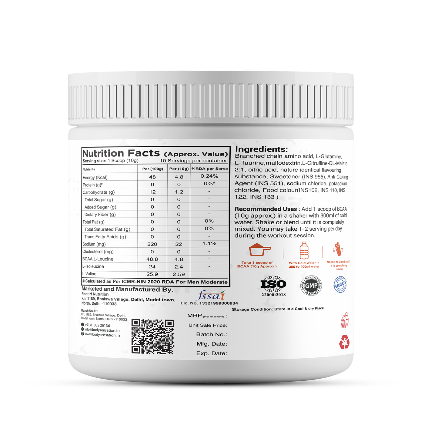 Body Sensation Matrix BCAA 100g