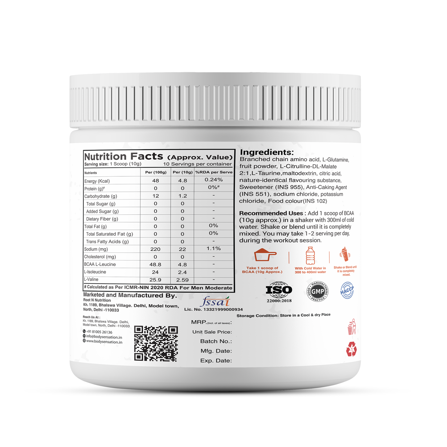 Body Sensation Matrix BCAA 100g