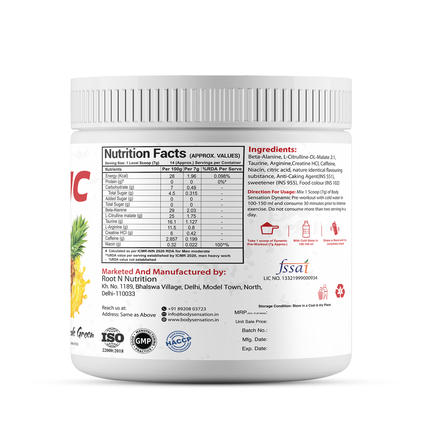 Elite Dynamic Pre-Workout 100g