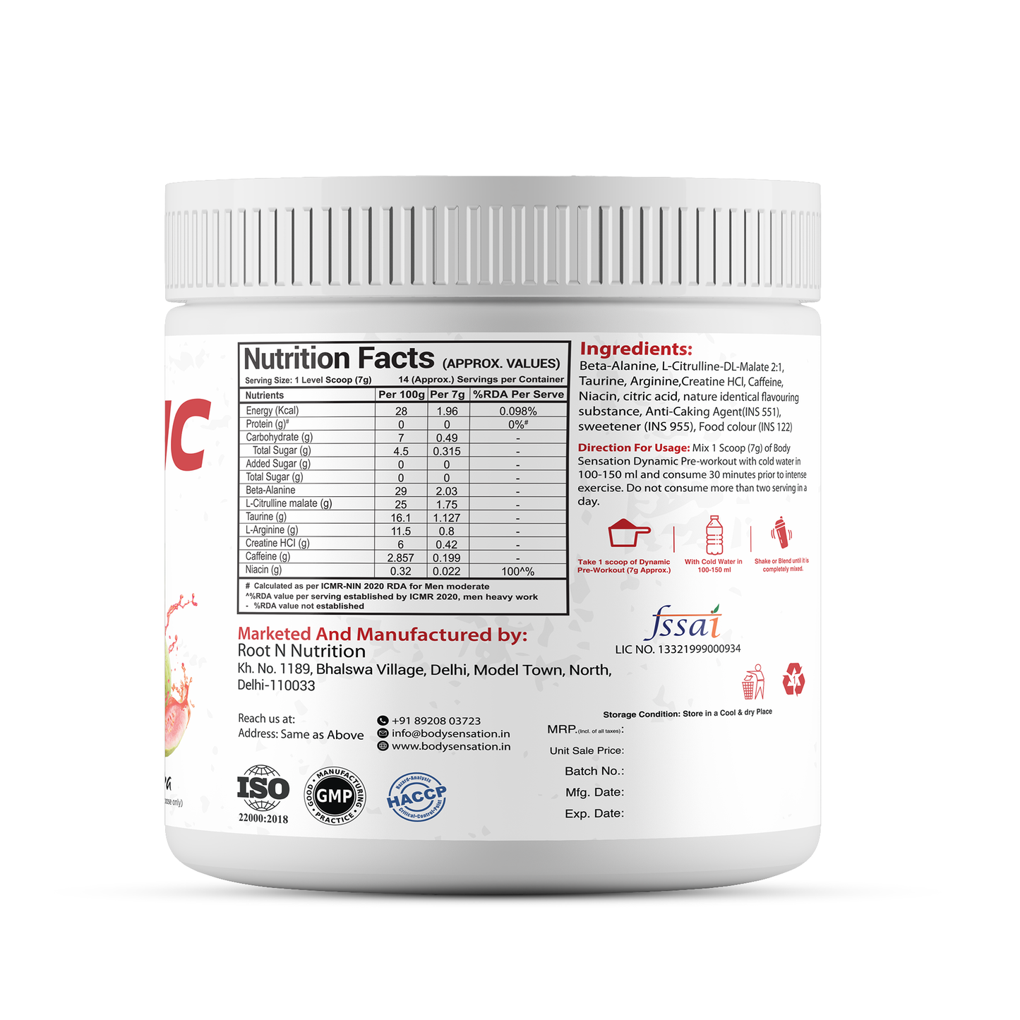 Elite Dynamic Pre-Workout 100g